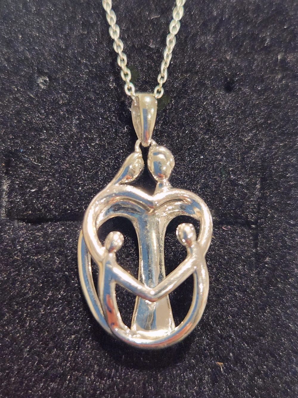 Kay JEWELERS -Silver Family Embrace Pendant Necklace -